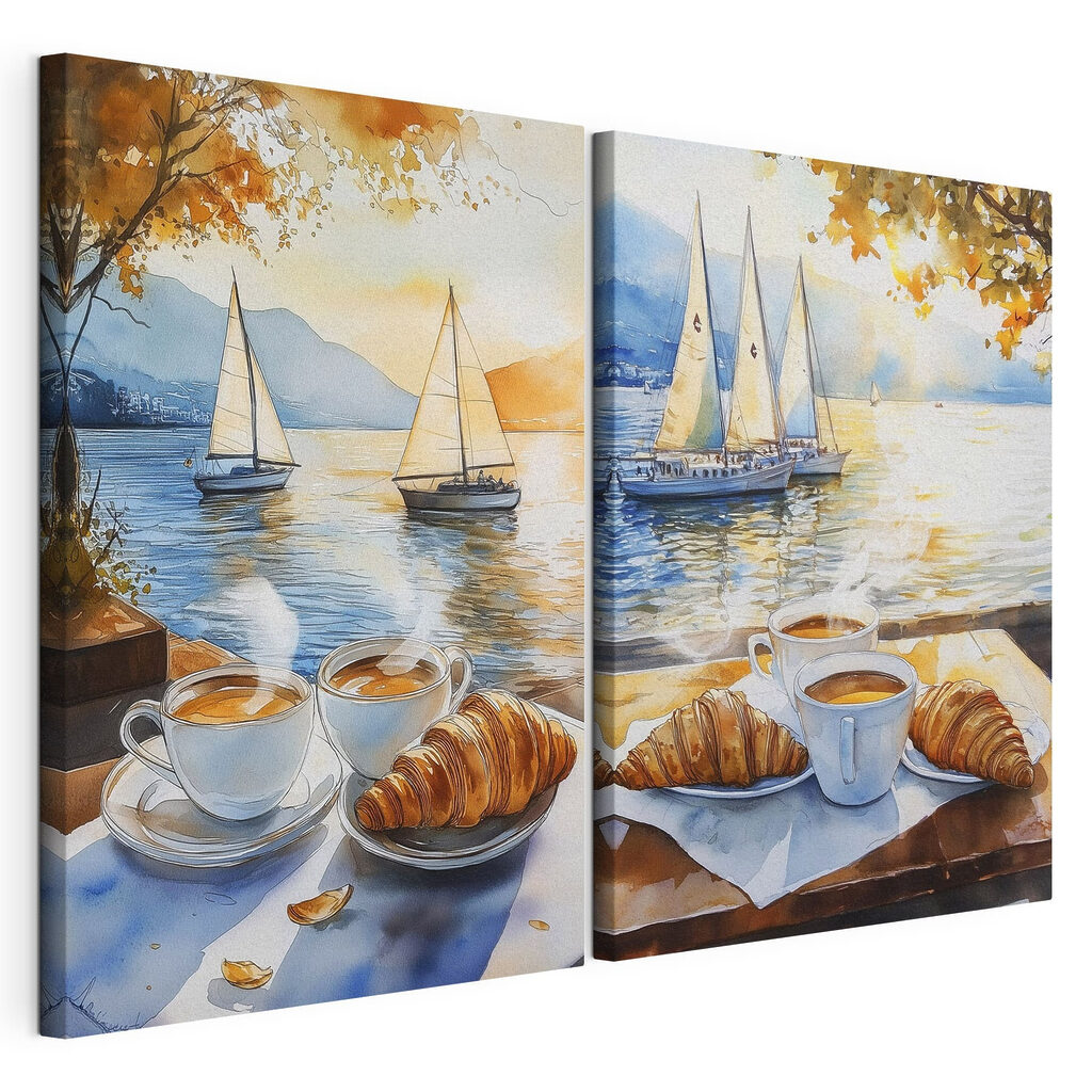 Caffè e vele, tela tesa e bordo avvolto