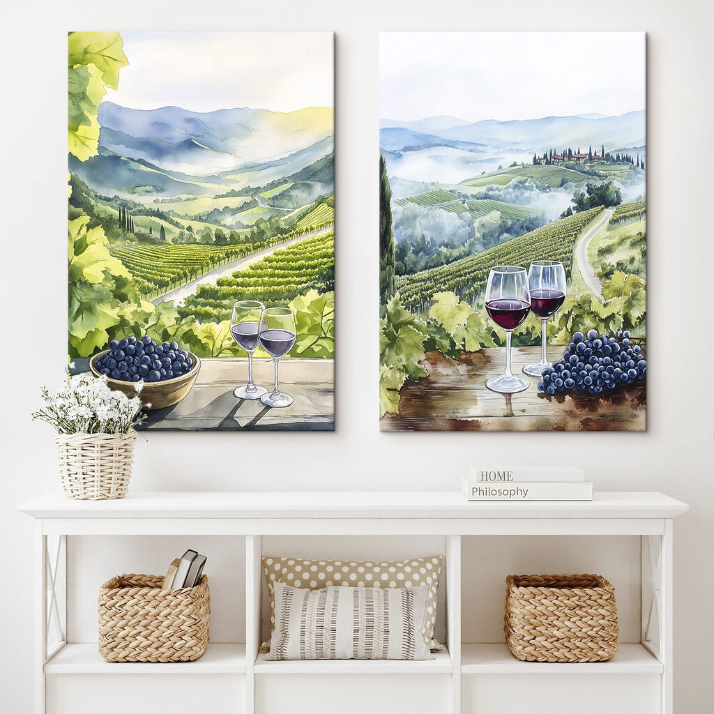 Vista sul vigneto in un ambiente