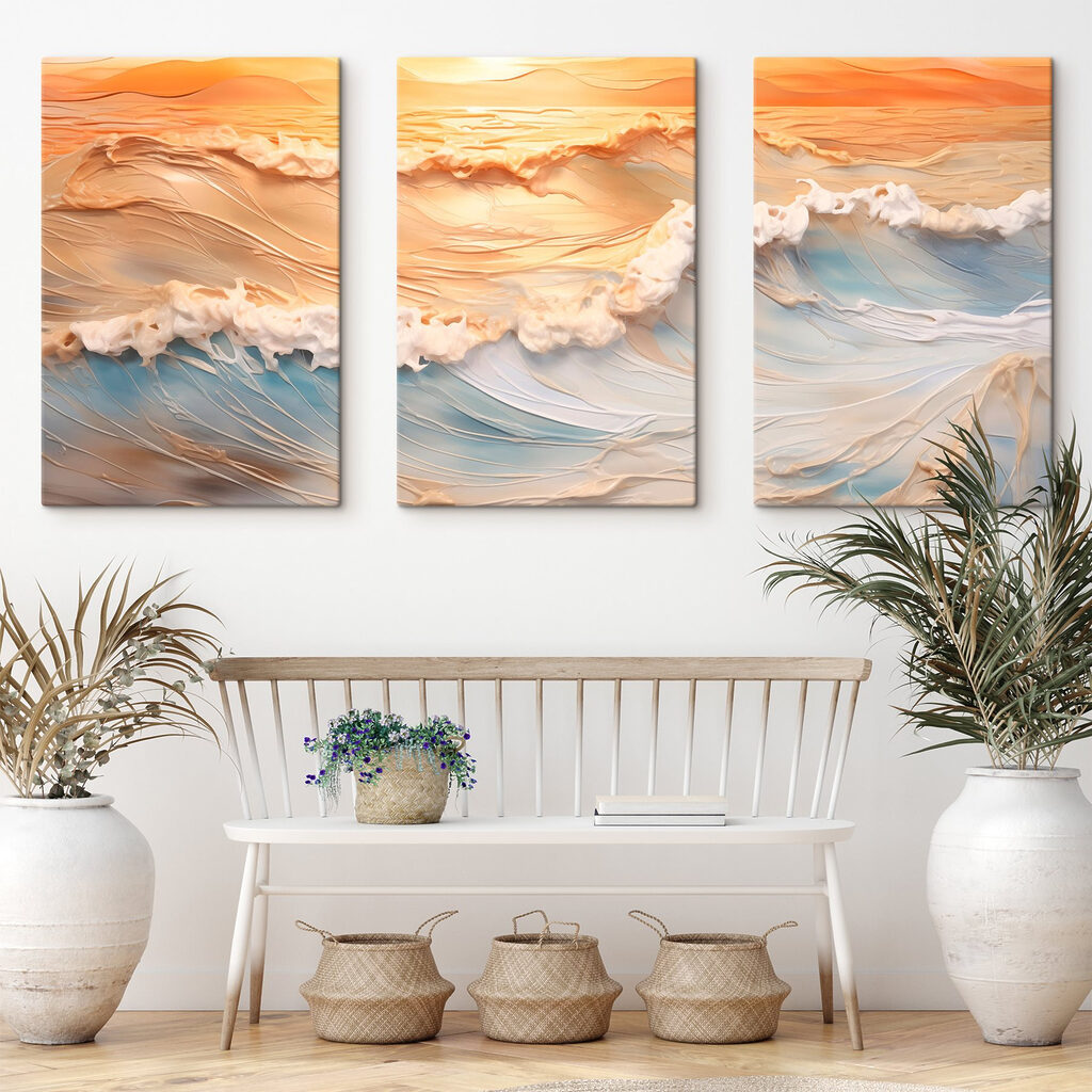 Onde al tramonto in un ambiente