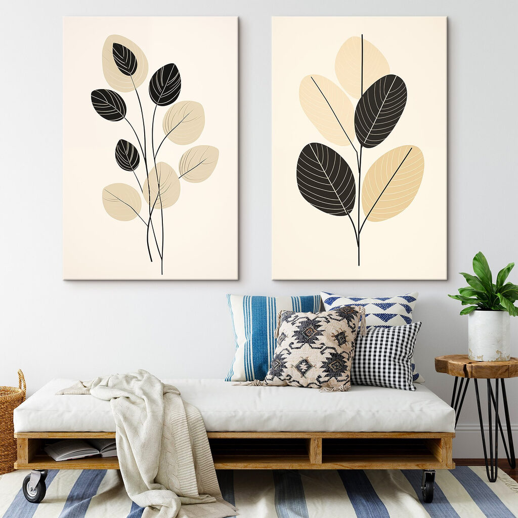 Foglie minimaliste in un ambiente
