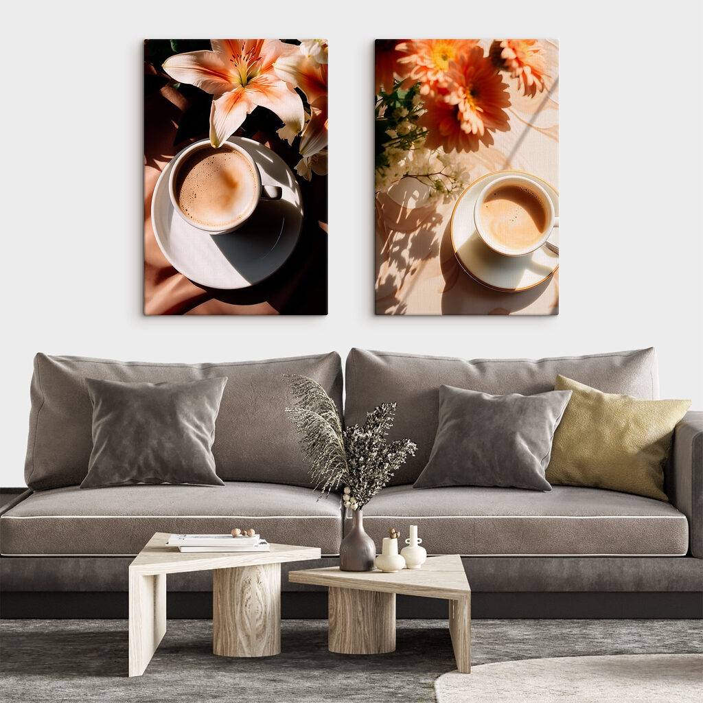 Caffè e fiori in un ambiente