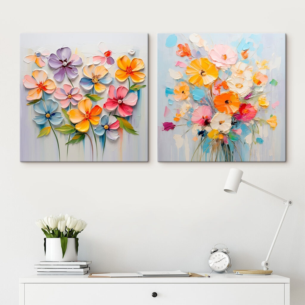 Fiori su fondo chiaro in un ambiente