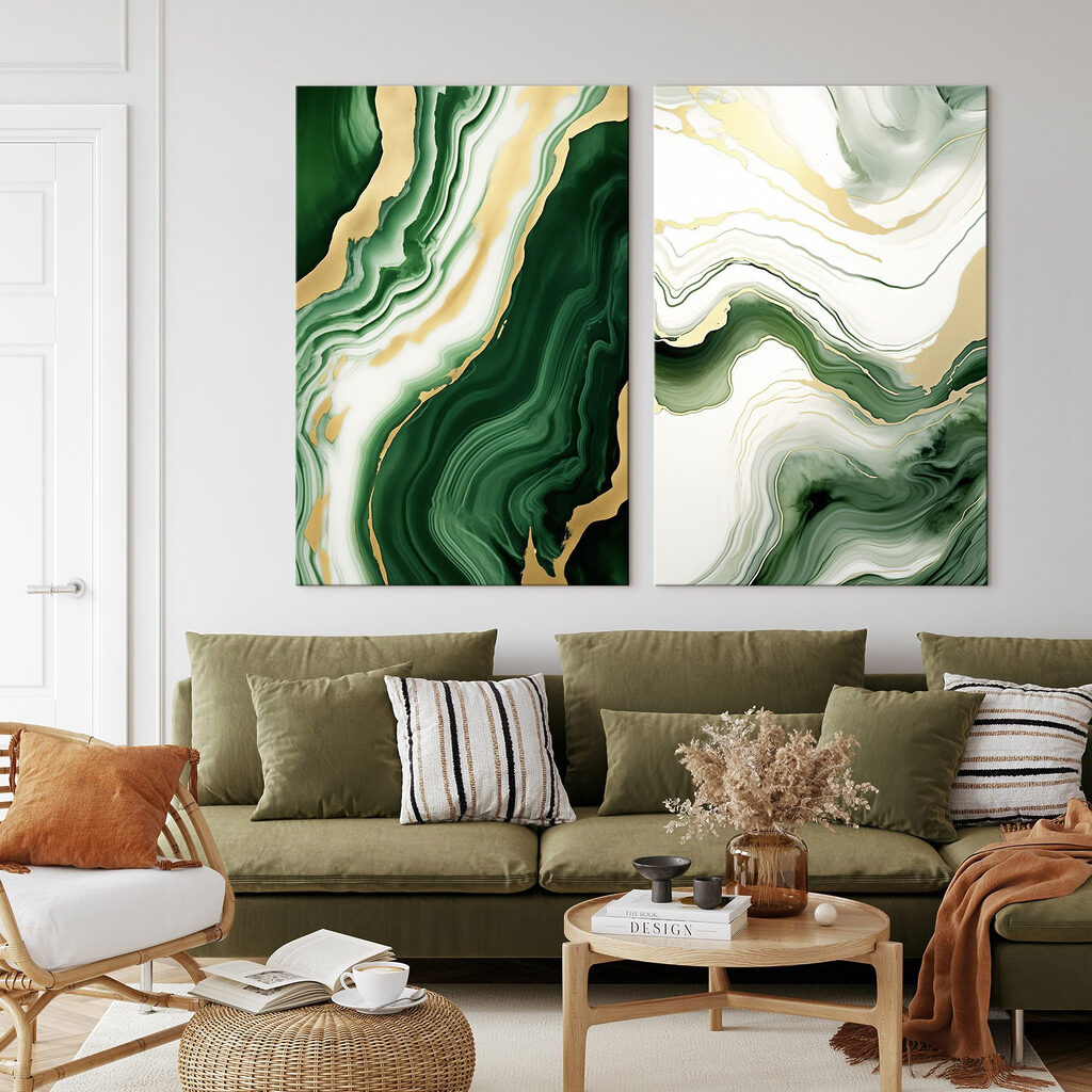 Effetto marmo verde in un ambiente