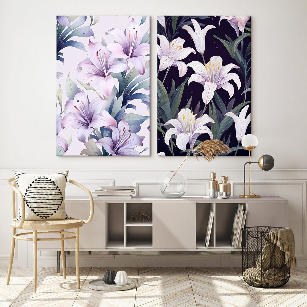 Gigli in fiore in un ambiente