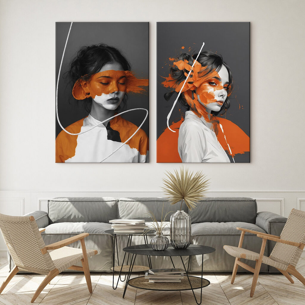 Donne con vernice arancione — ambiente 2