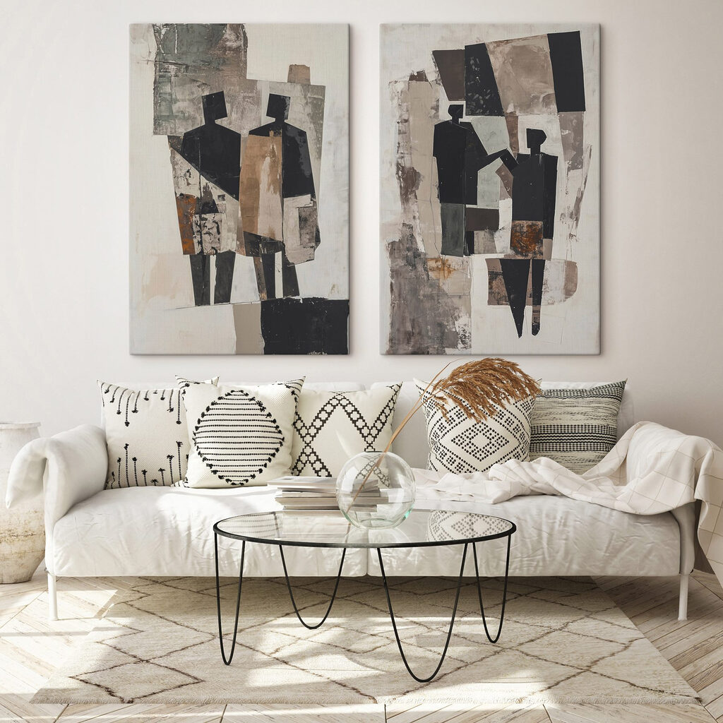 Figure in collage in un ambiente
