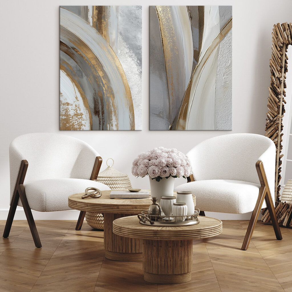 Linee curve dorate in un ambiente