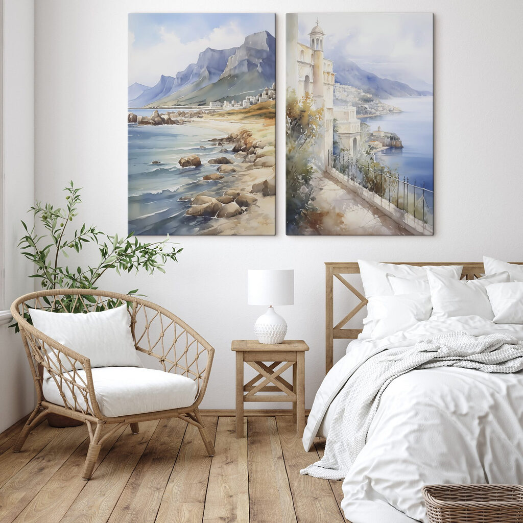 Città sul mare in un ambiente