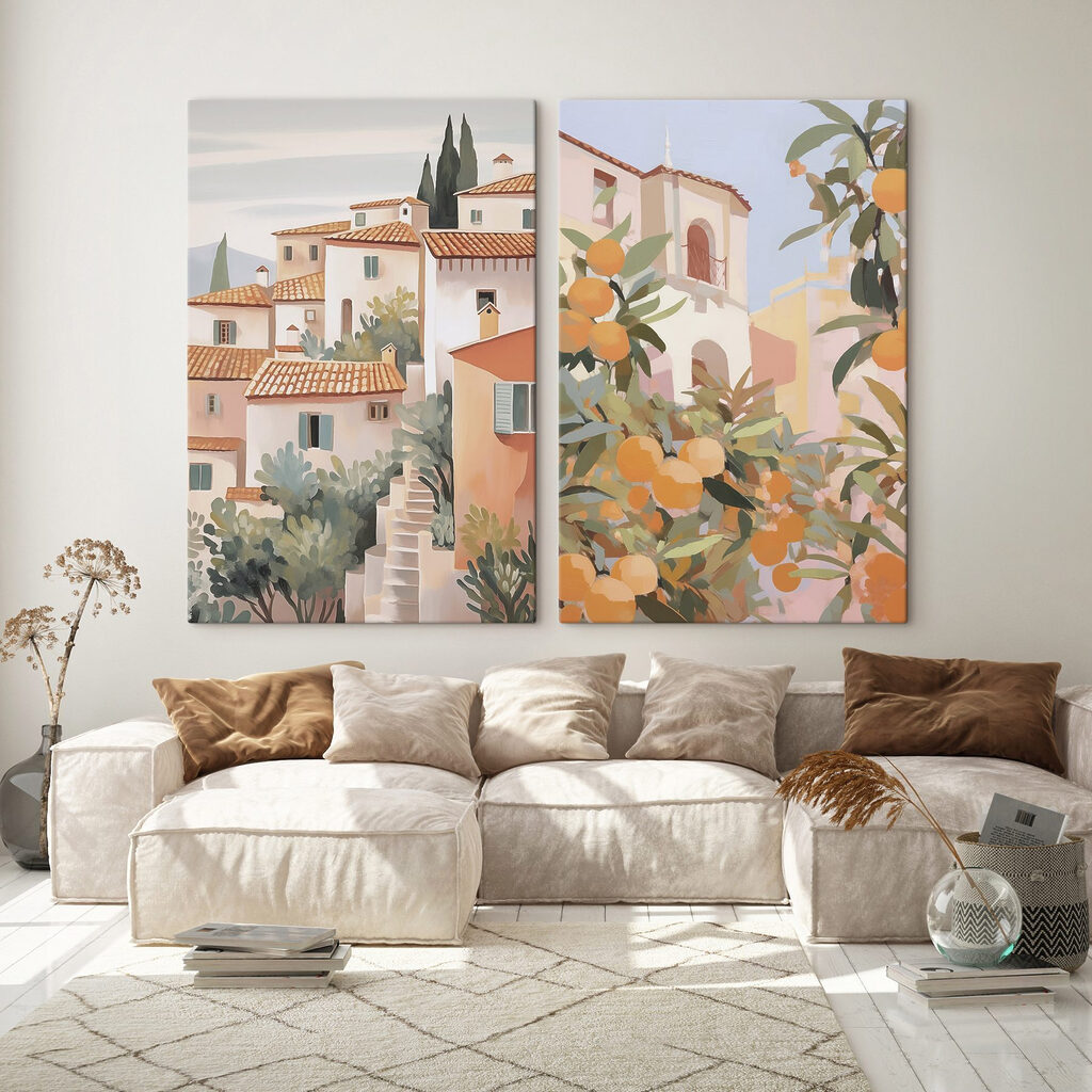 Paese al sole in un ambiente