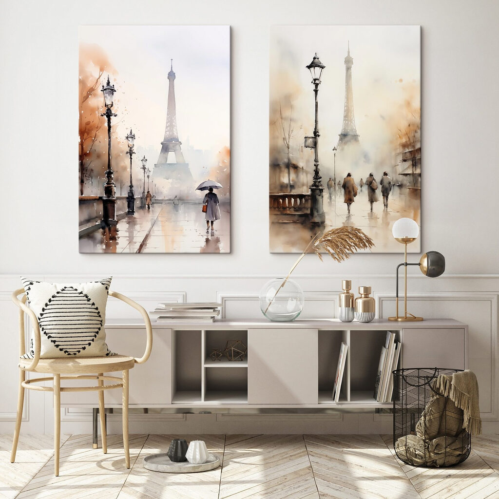 Parigi sotto la pioggia in un ambiente