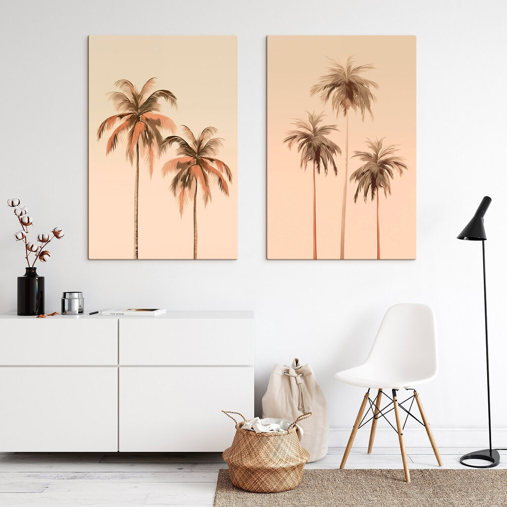 Palme color pesca in un ambiente