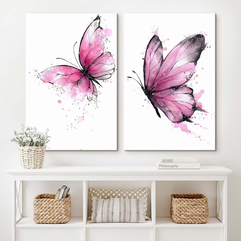 Farfalle rosa in un ambiente
