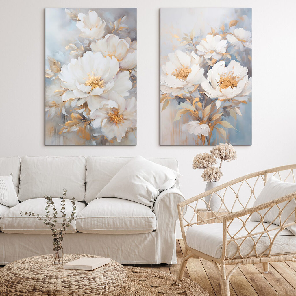 Fiori bianchi raccolti in un ambiente