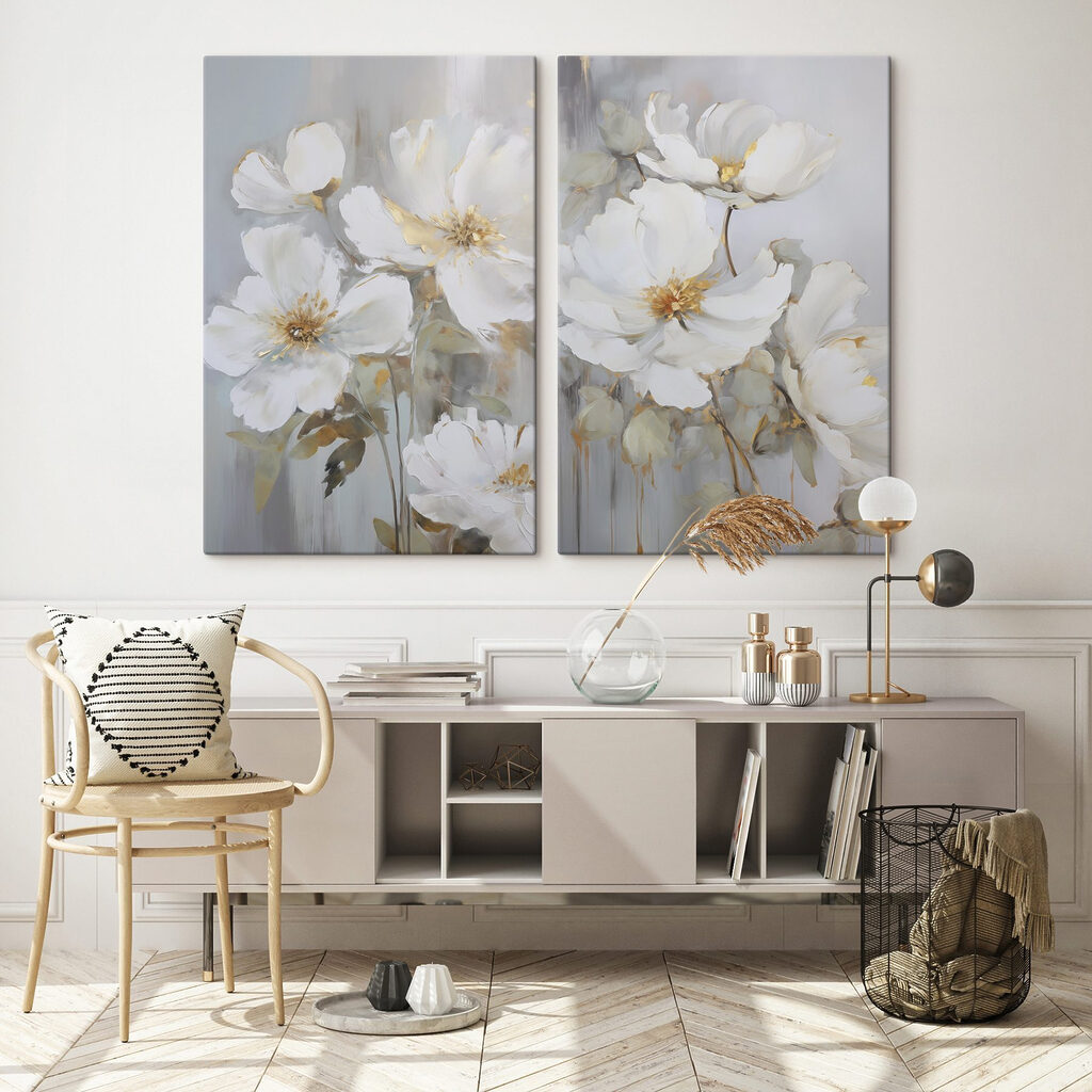 Fiori bianchi con colature in un ambiente