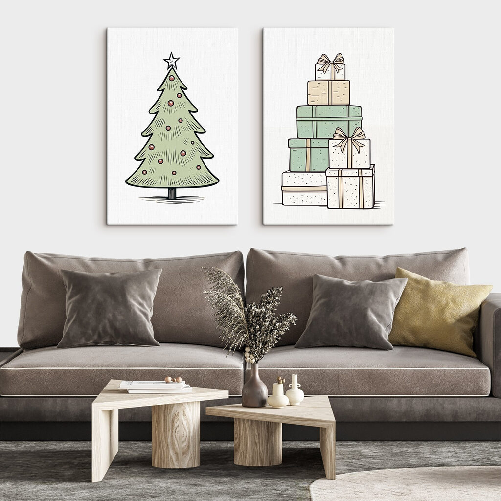 Albero e regali in un ambiente