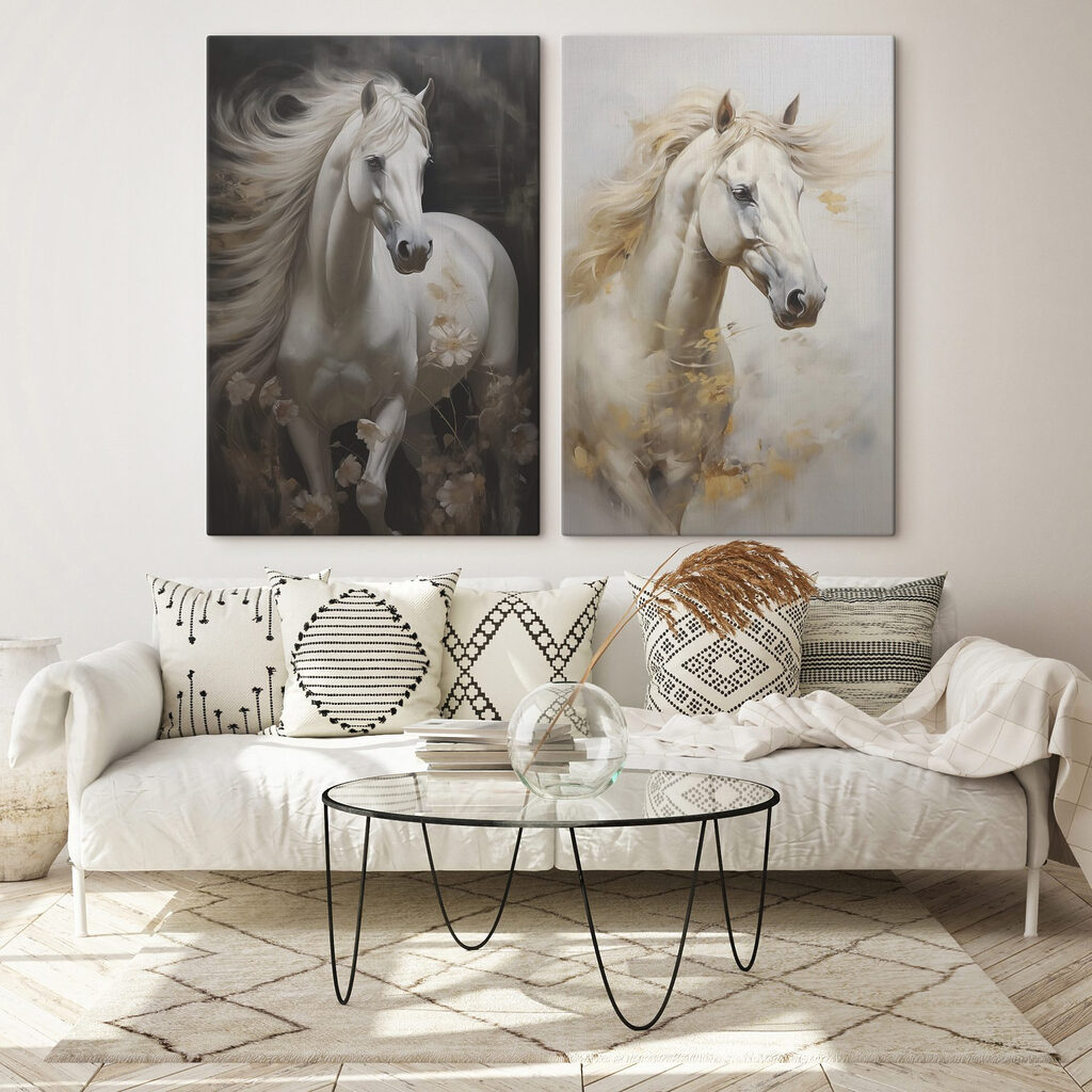 Cavallo bianco in un ambiente