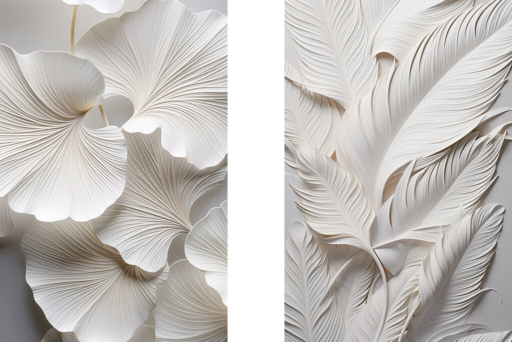 Foglie a linee sottili — design completo