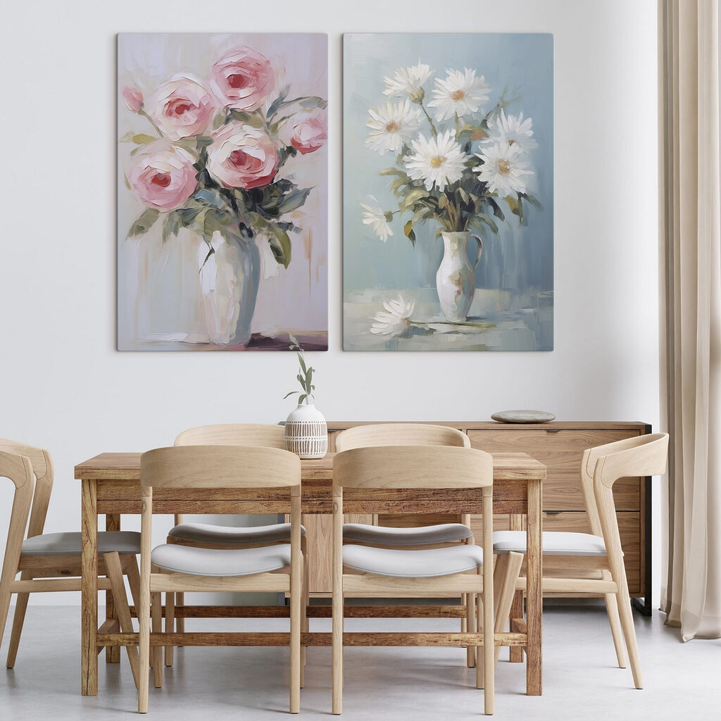 Rose e margherite in un ambiente