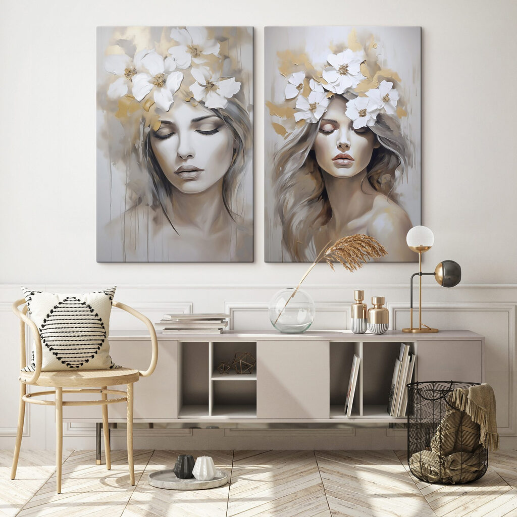 Donne con fiori in un ambiente