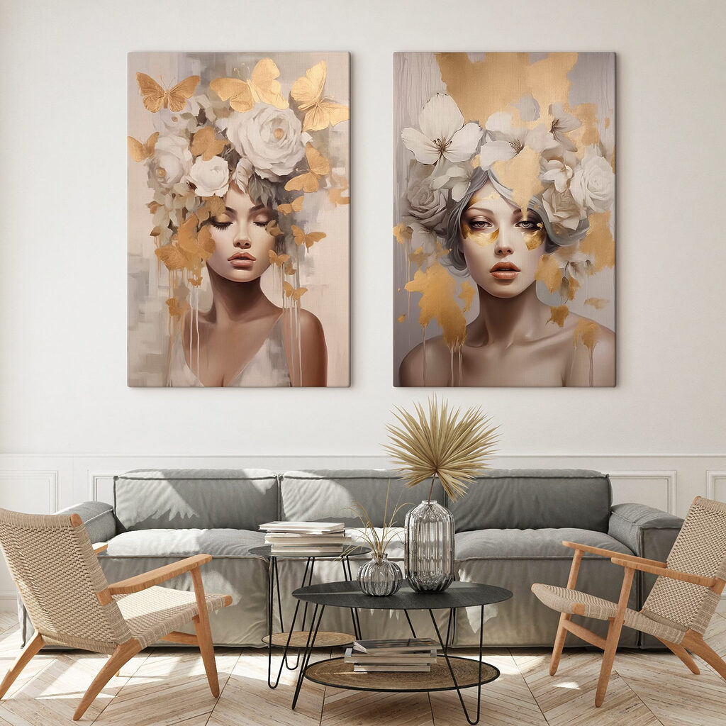 Fiori nei capelli in un ambiente