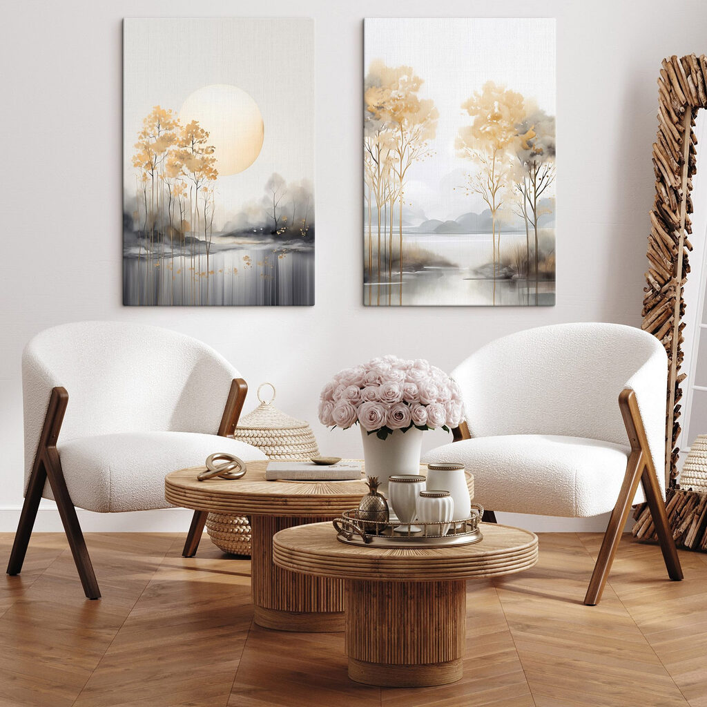 Alberi sul lago in un ambiente