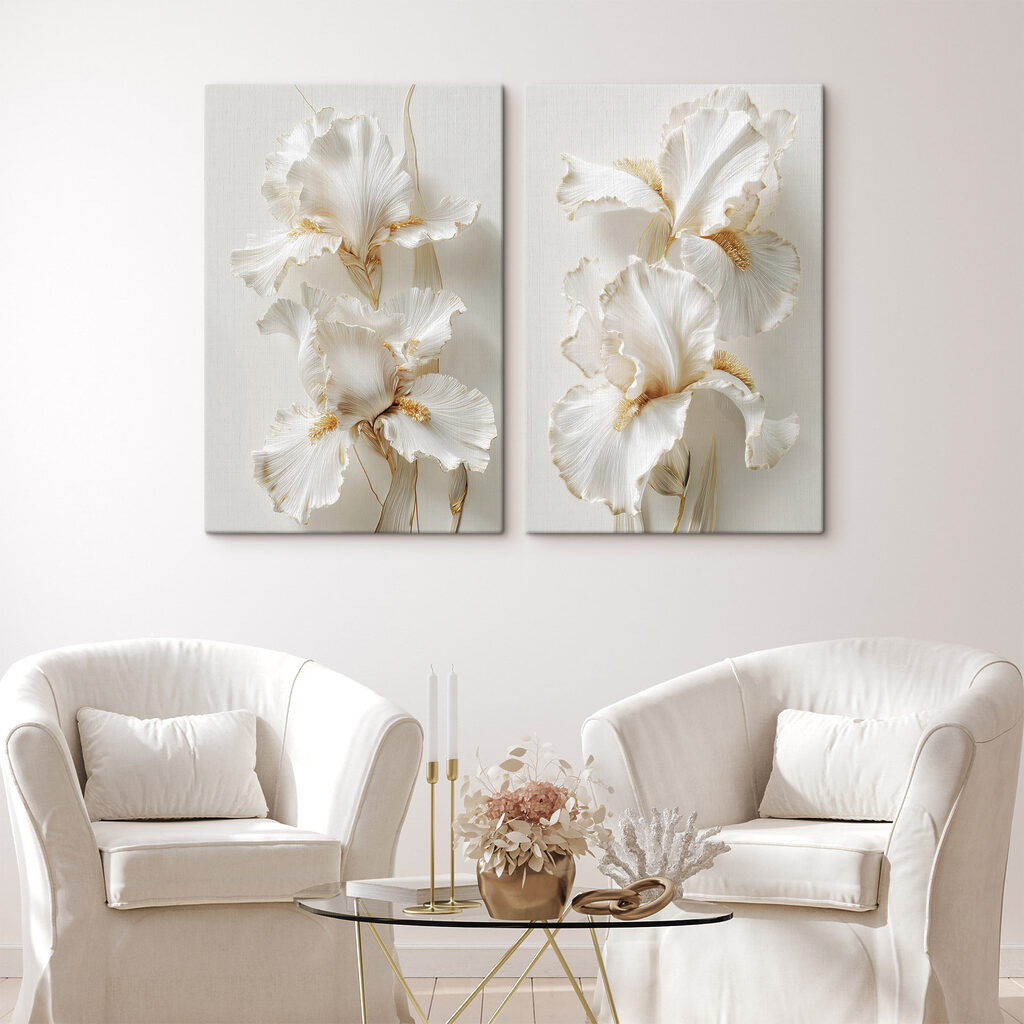 Fiori bianchi con pieghe in un ambiente