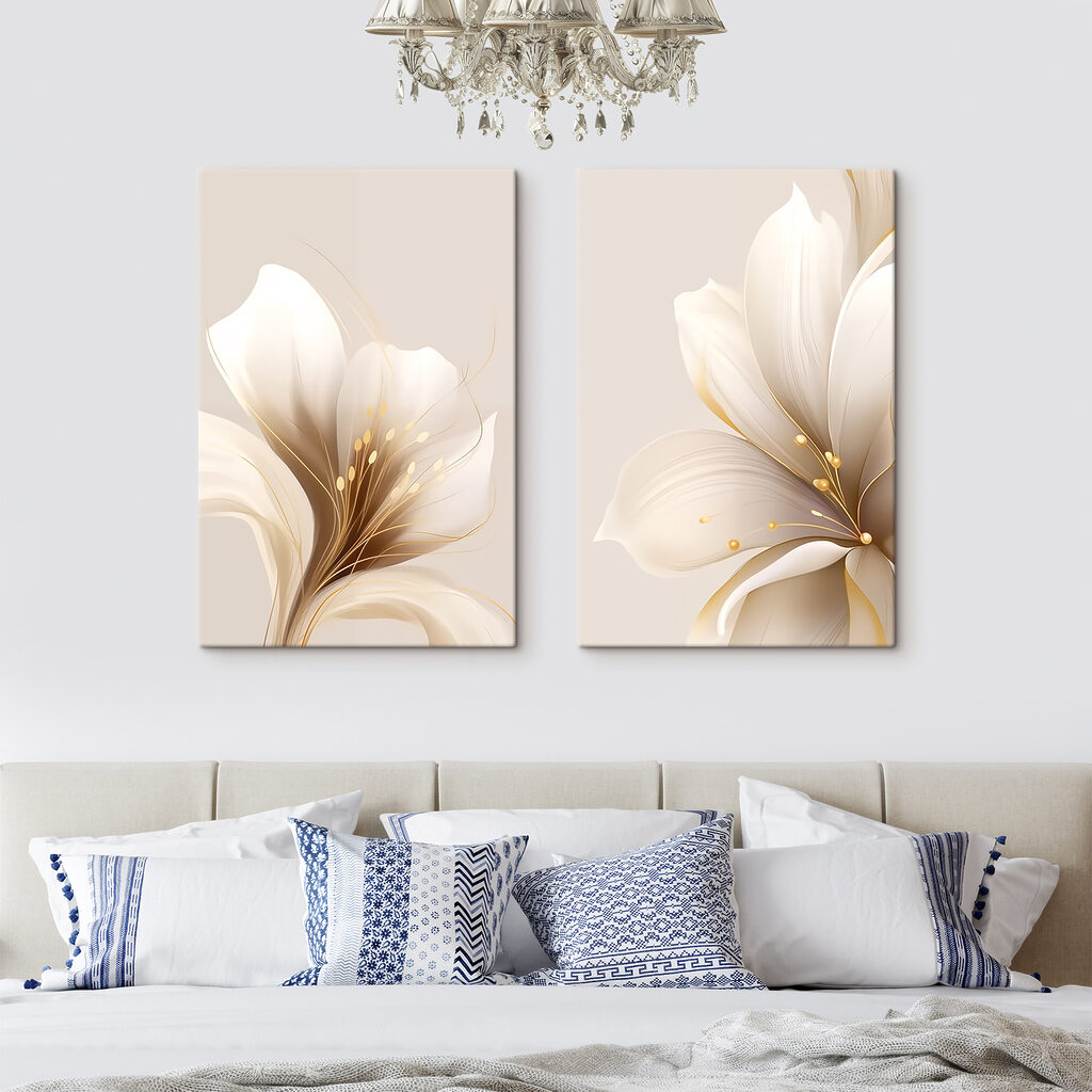 Petali crema e oro in un ambiente