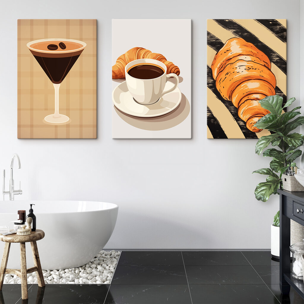 Caffè e cornetti in un ambiente