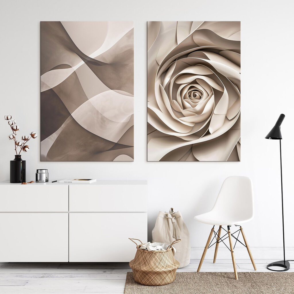 Rosa tra le onde in un ambiente