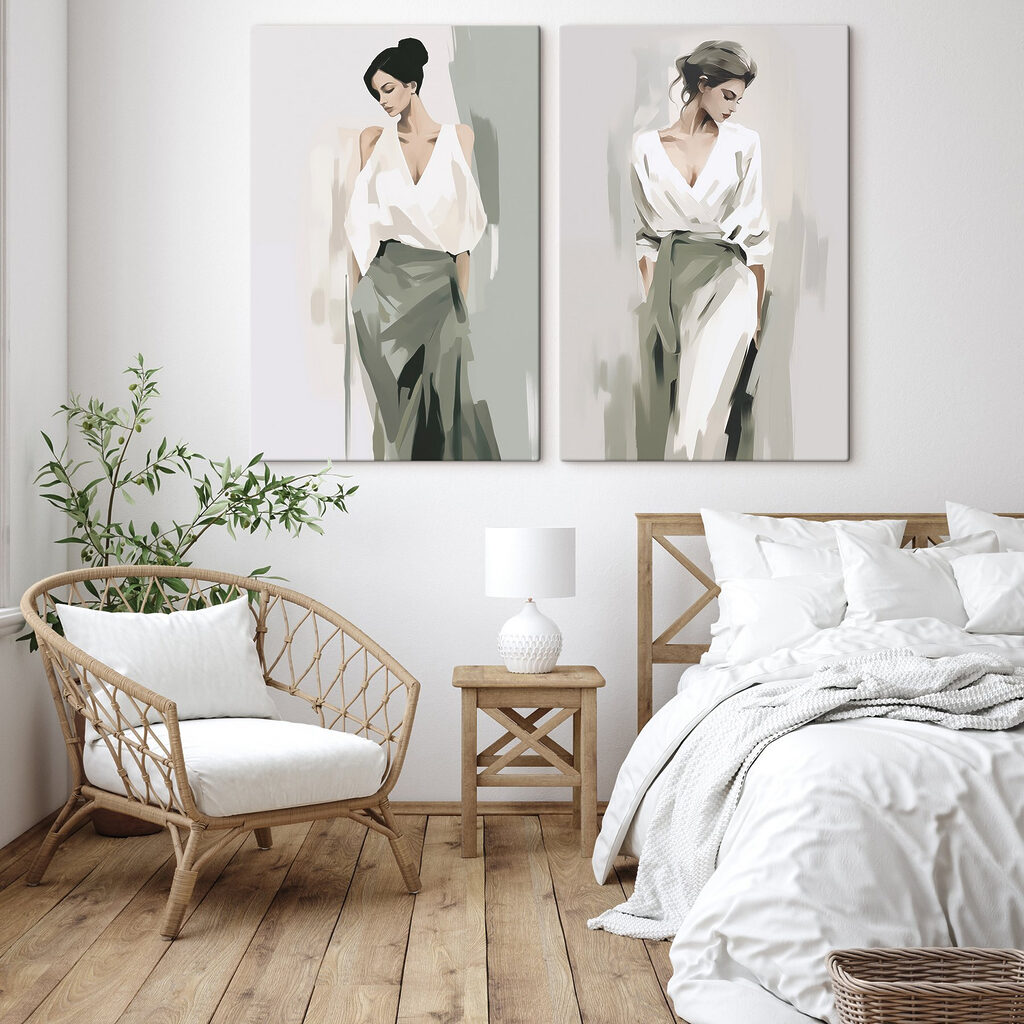 Donne pensierose in un ambiente