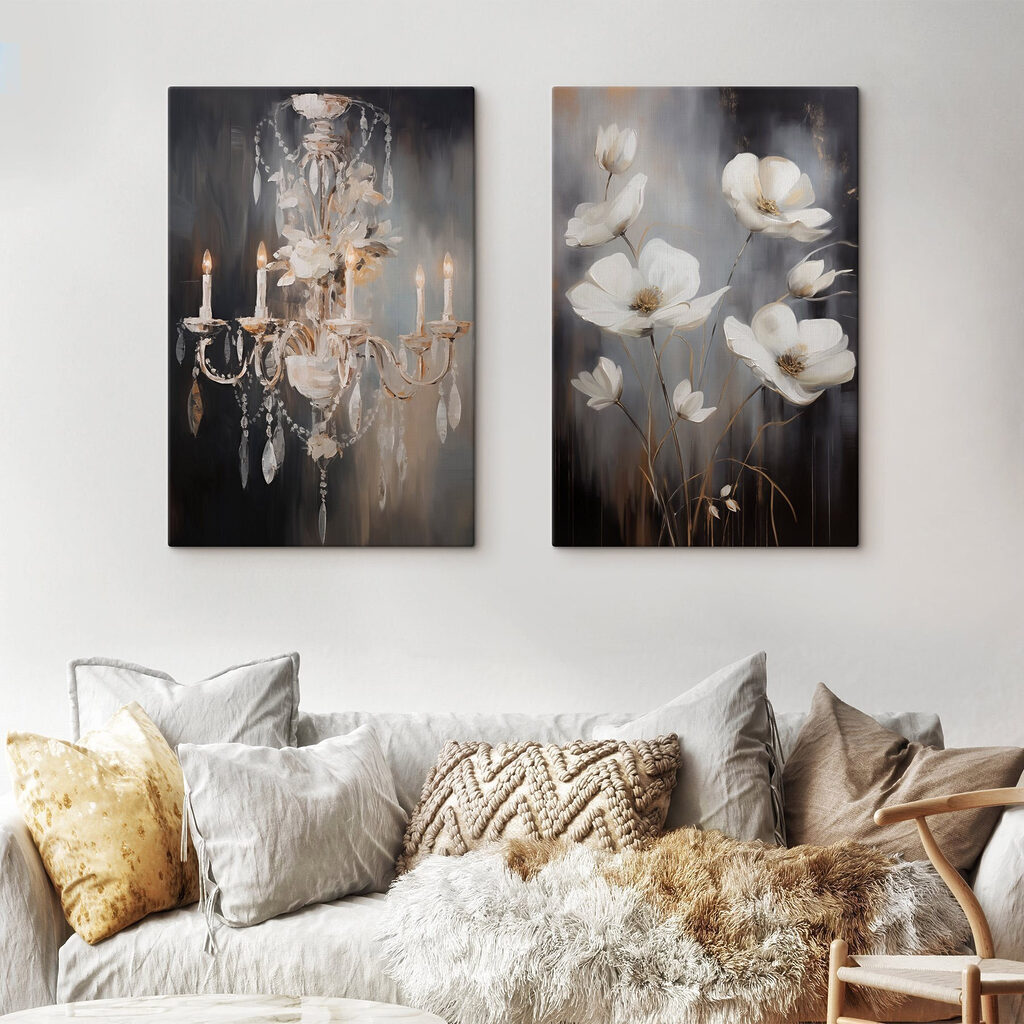 Fiori e lampadario in un ambiente