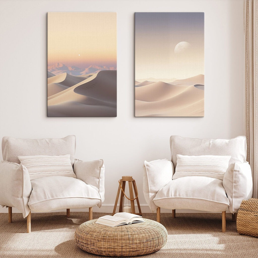 Deserto con la luna in un ambiente