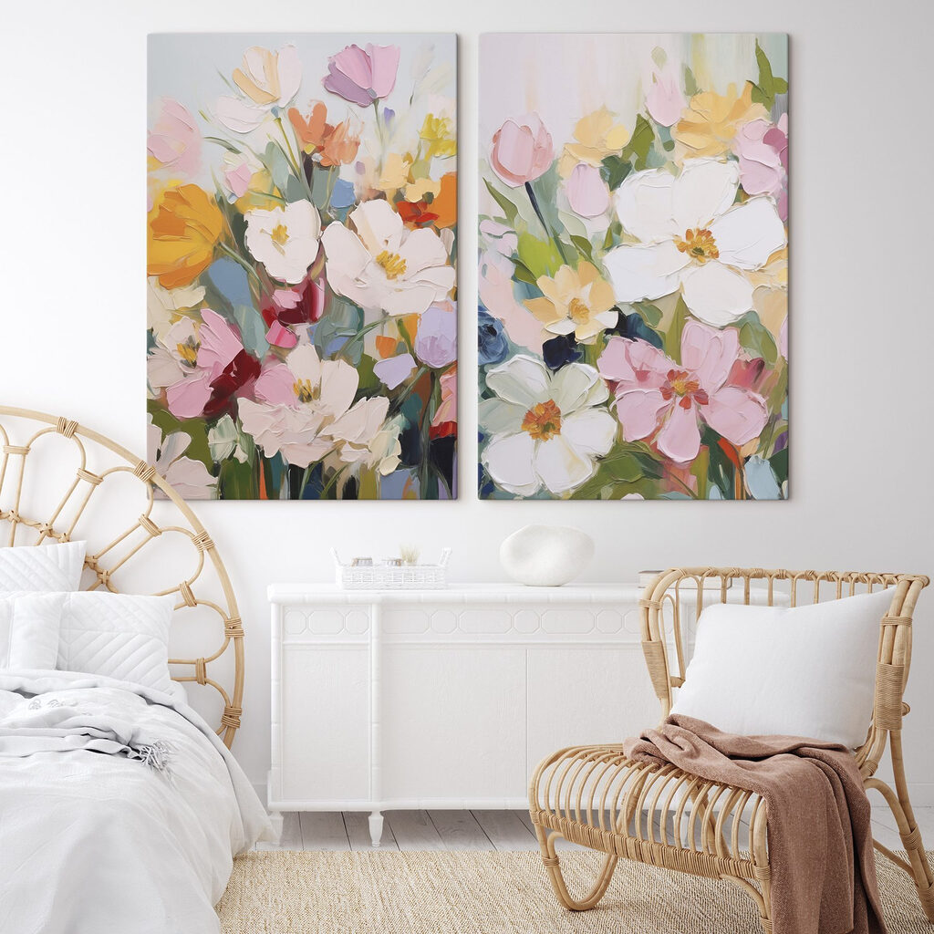 Fiori a pennellate in un ambiente
