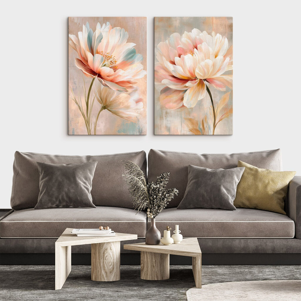 Peonie delicate in un ambiente