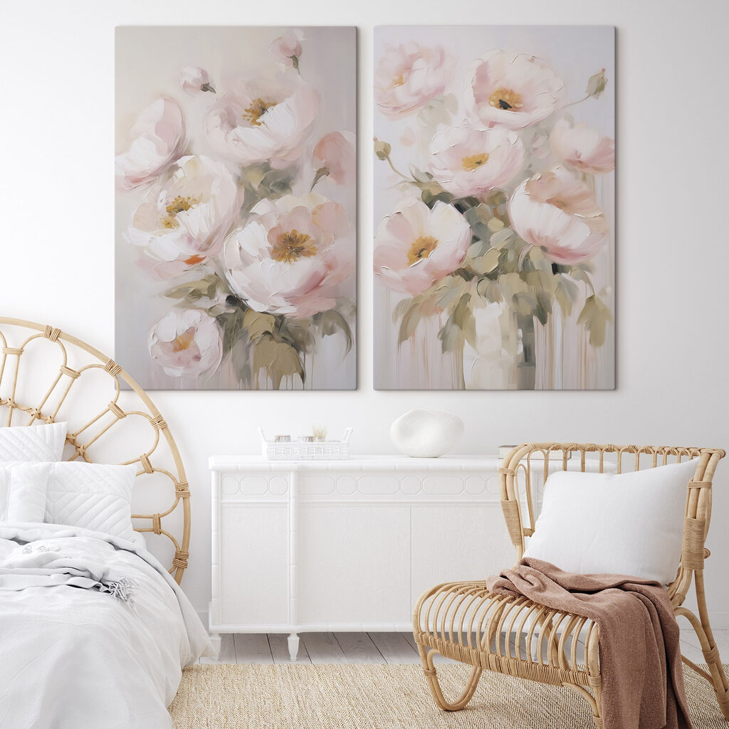 Fiori dipinti in un ambiente
