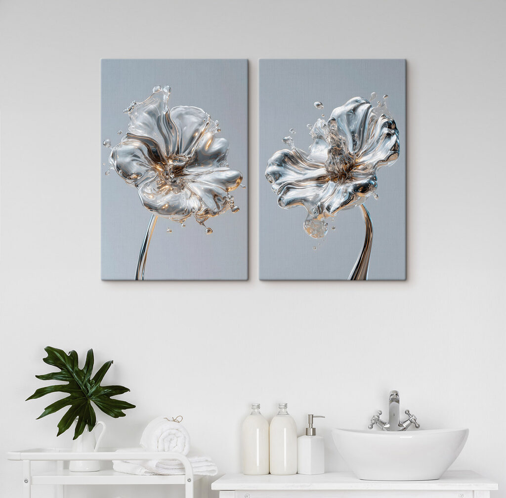 Fiori d’argento liquido in un ambiente