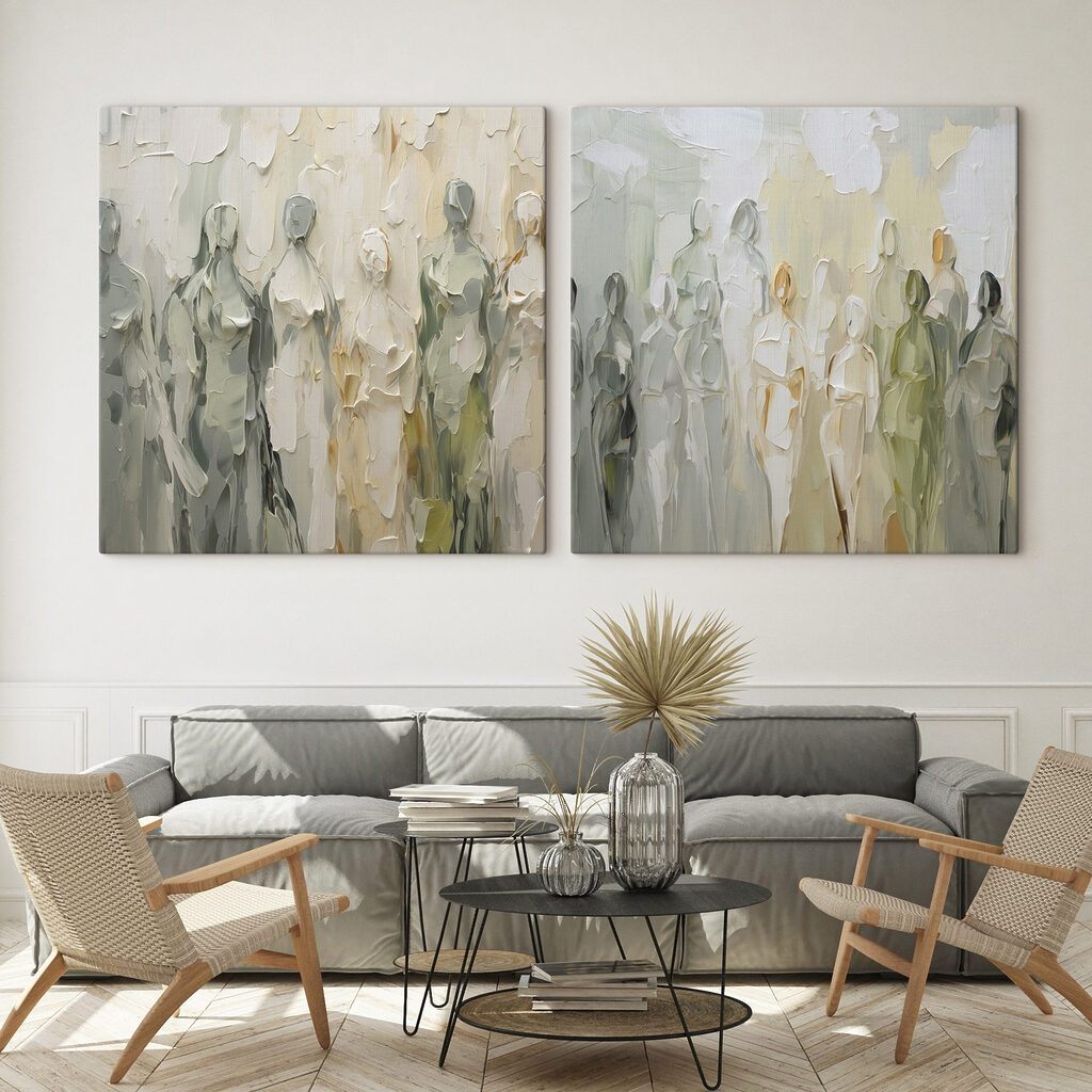 Gruppo di figure in un ambiente