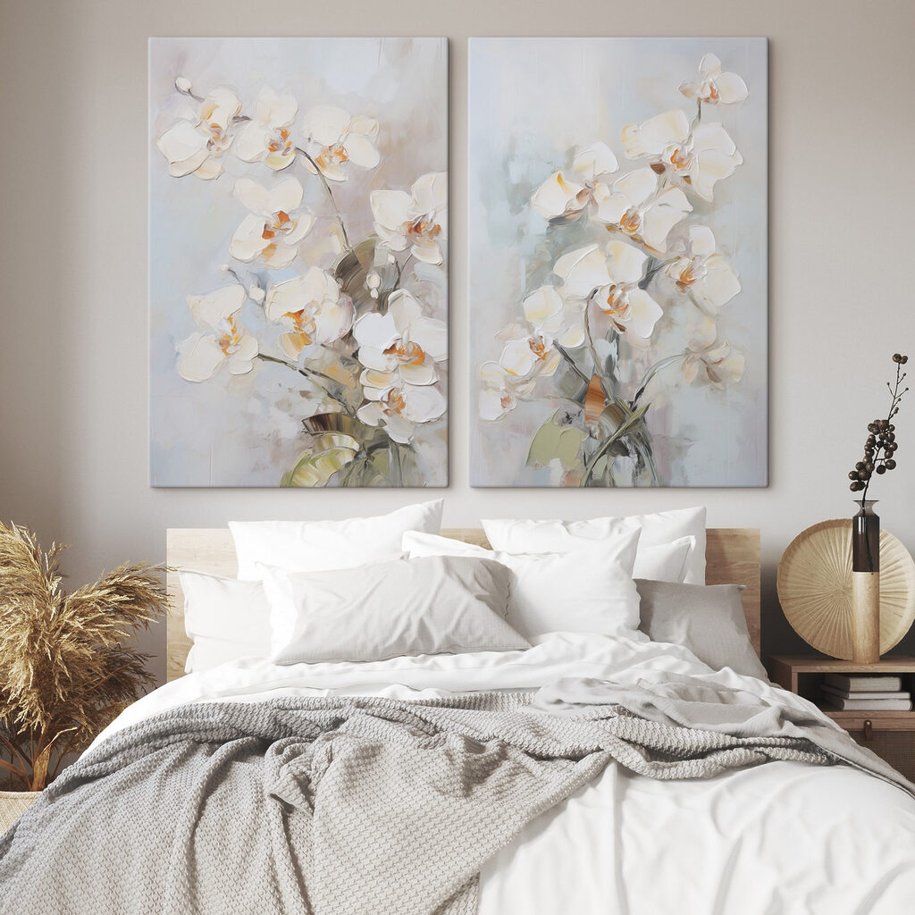 Orchidee dipinte in un ambiente