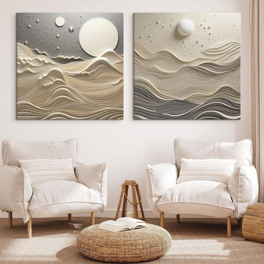 Luna sulle dune ondulate in un ambiente