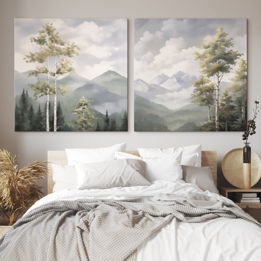 Montagne e alberi in un ambiente