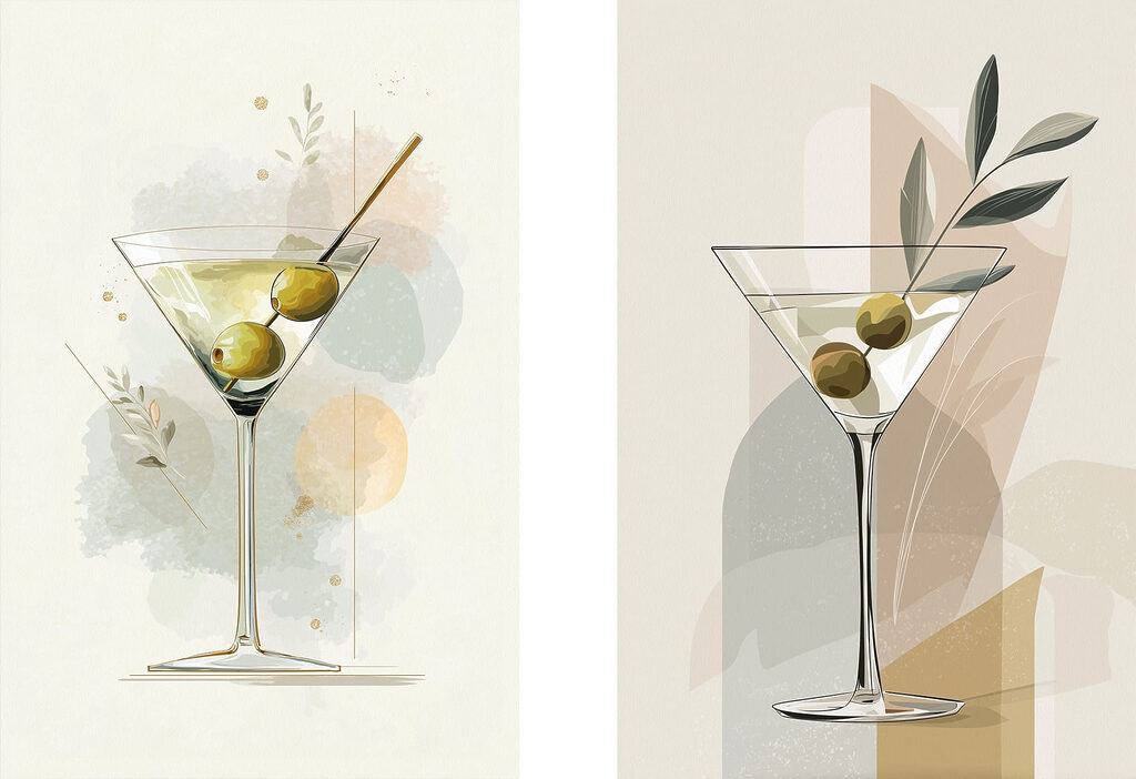 Bicchieri con olive — design completo