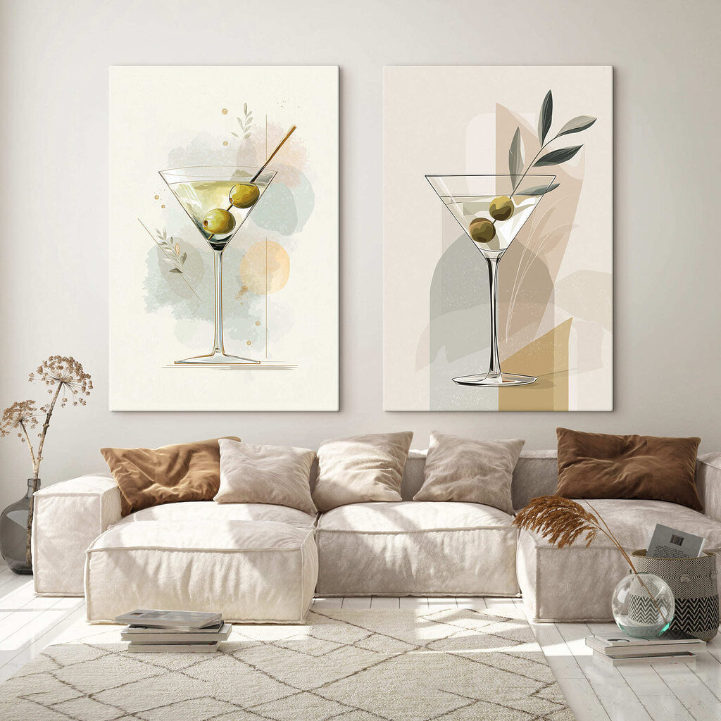 Bicchieri con olive in un ambiente