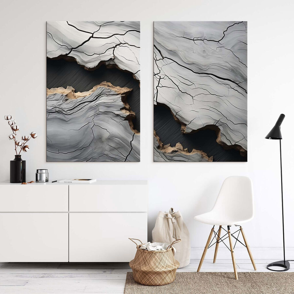 Venature dorate su grigio in un ambiente
