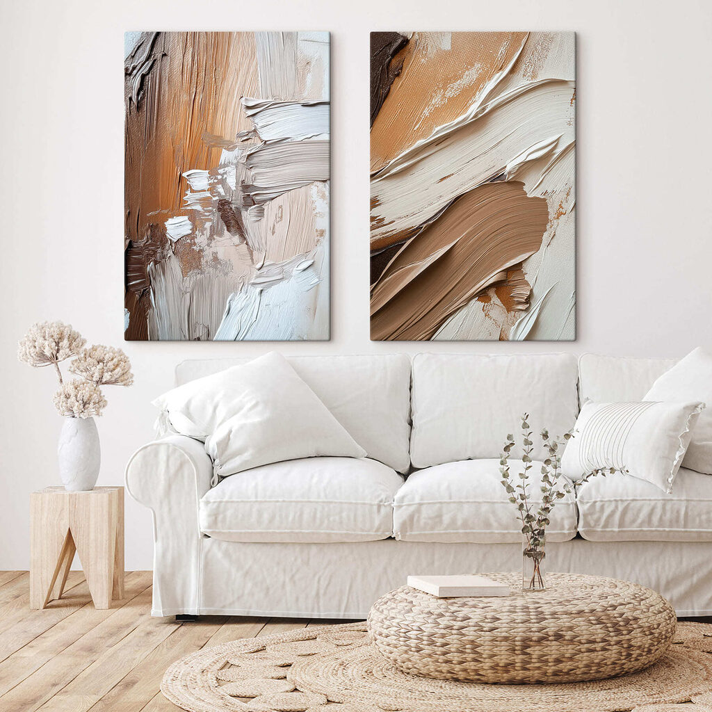 Strisce bianche su beige in un ambiente