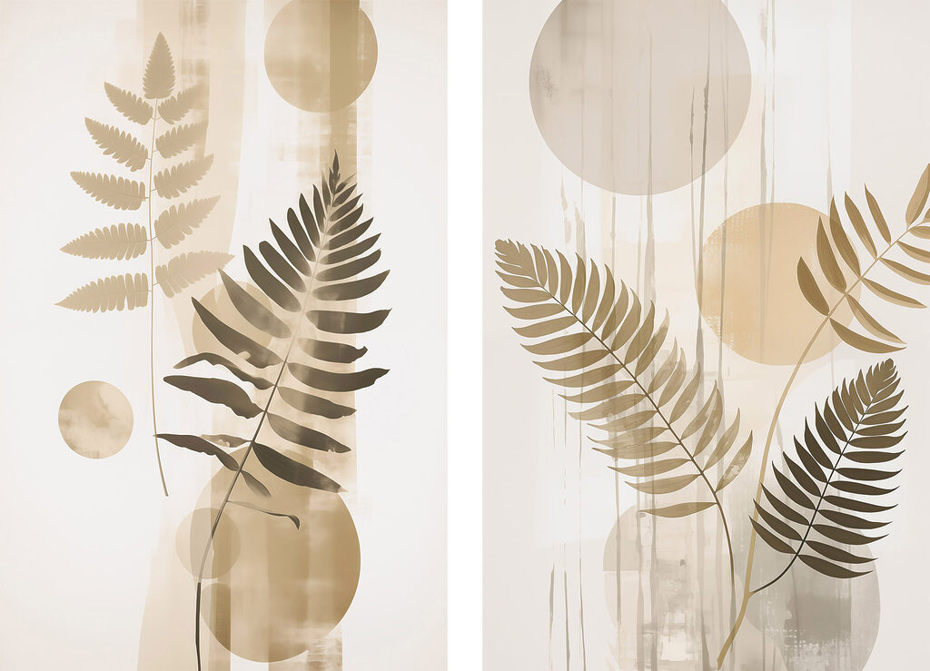 Foglie e cerchi — design completo