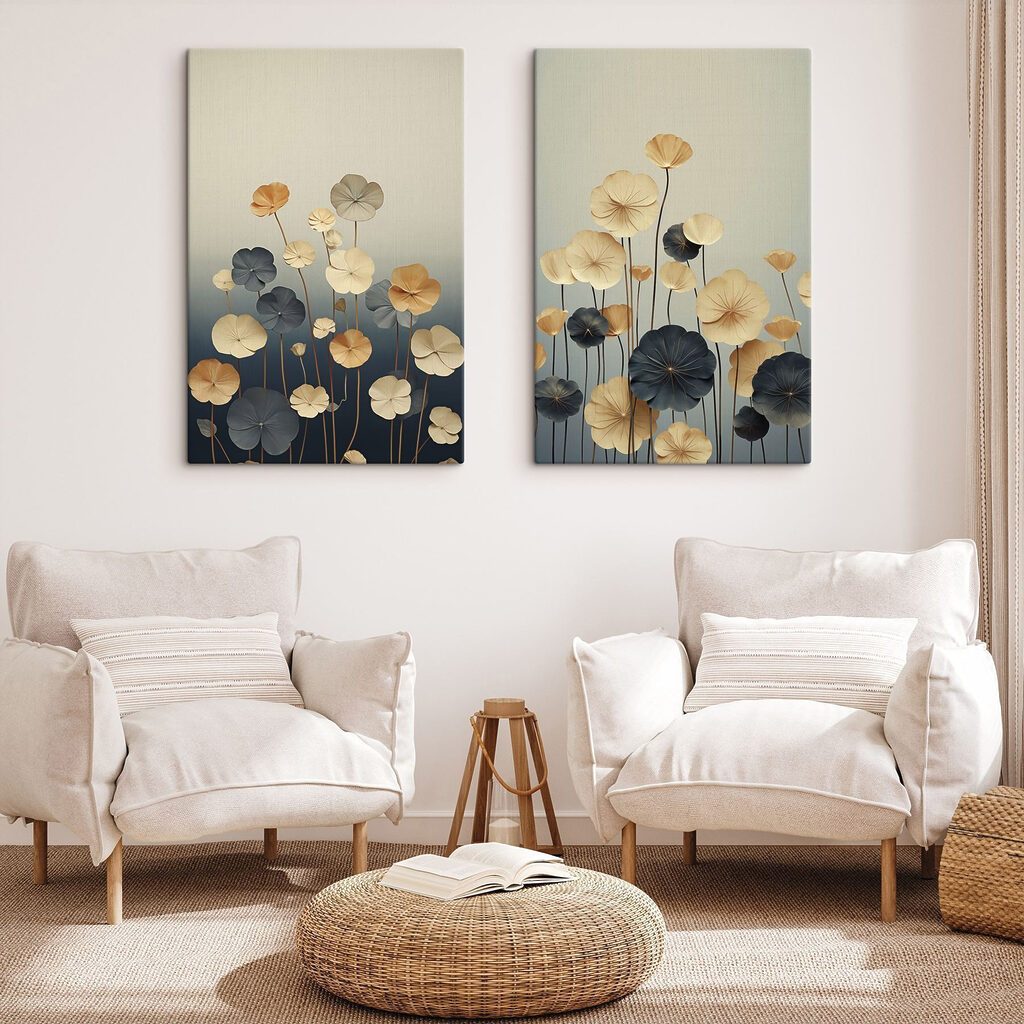 Fiori su fili sottili in un ambiente