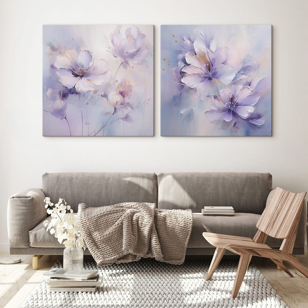 Fiori in velo lilla in un ambiente