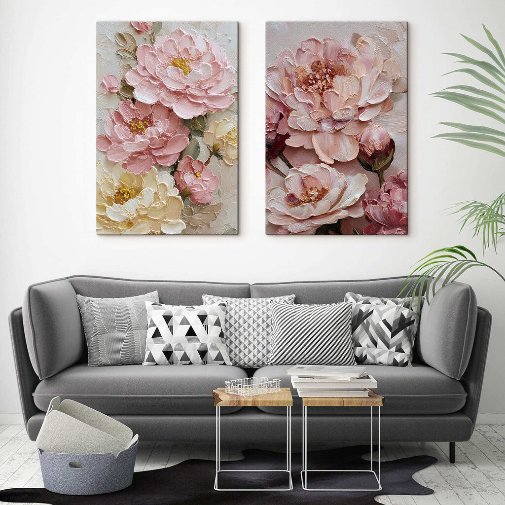 Fiori rosa con oro in un ambiente