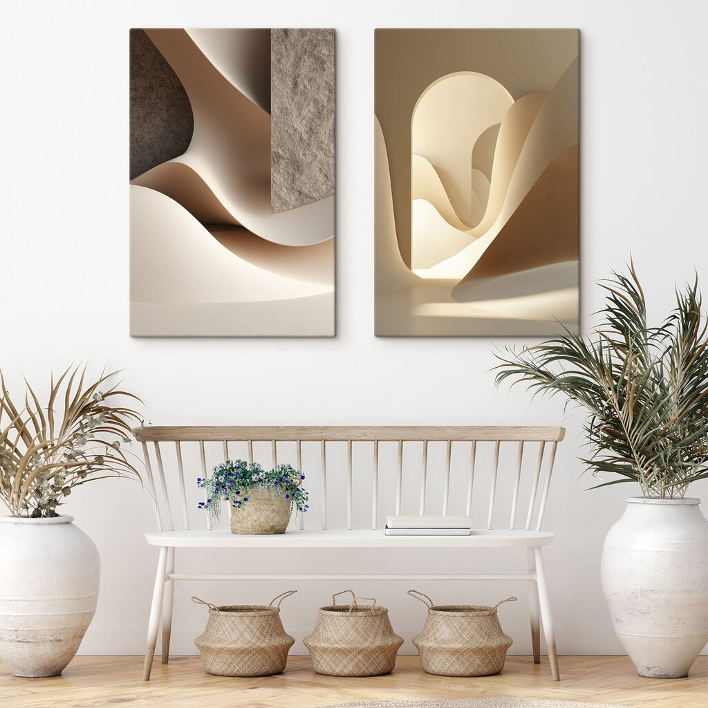Luce tra forme curve in un ambiente
