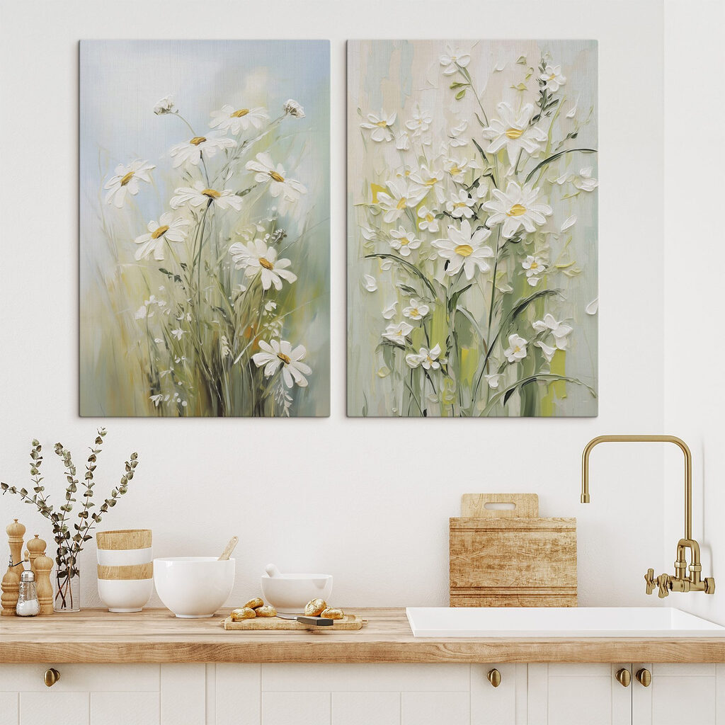 Fiori bianchi nel verde in un ambiente